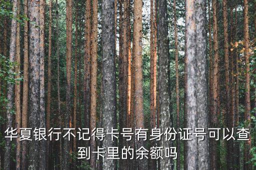華夏卡號忘了怎么查詢，華夏銀行不記得卡號有身份證號可以查到卡里的余額嗎