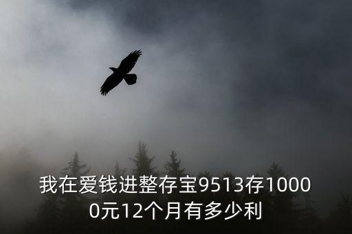 我在愛錢進整存寶9513存10000元12個月有多少利