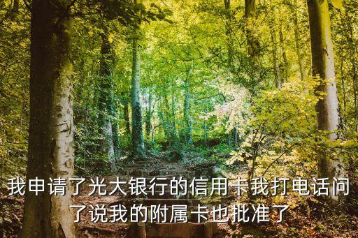 光大附屬卡怎么激活，我申請(qǐng)了光大銀行的信用卡我打電話問(wèn)了說(shuō)我的附屬卡也批準(zhǔn)了
