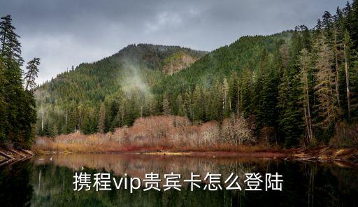 攜程vip貴賓卡怎么登陸