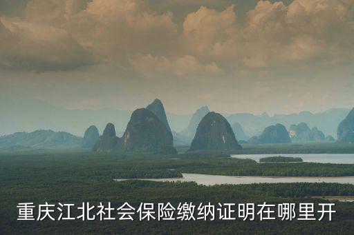 重慶江北社會保險繳納證明在哪里開