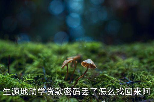 生源地助學(xué)貸款密碼丟了怎么找回來阿