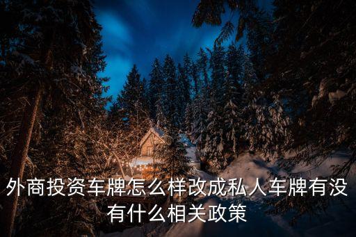 外商投資車牌怎么樣改成私人車牌有沒有什么相關政策