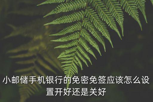 小郵儲(chǔ)手機(jī)銀行的免密免簽應(yīng)該怎么設(shè)置開(kāi)好還是關(guān)好