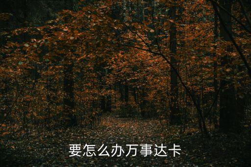 要怎么辦萬事達(dá)卡
