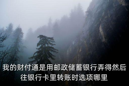 我的財付通是用郵政儲蓄銀行弄得然后往銀行卡里轉(zhuǎn)賬時選項哪里