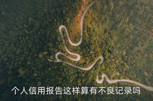 個人信用報告這樣算有不良記錄嗎