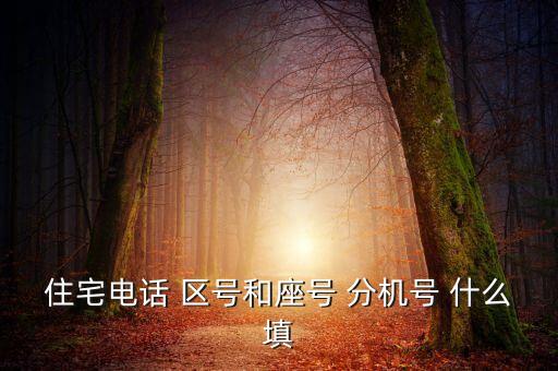 住宅電話怎么填寫，住宅電話 區(qū)號(hào)和座號(hào) 分機(jī)號(hào) 什么填