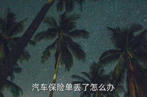 車輛報(bào)銷單丟了怎么辦，汽車保險(xiǎn)單丟了怎么辦