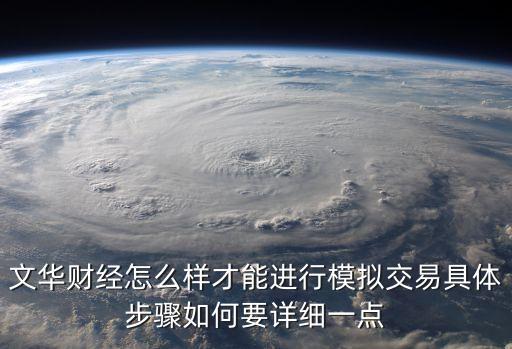 文華財經(jīng)怎么樣才能進(jìn)行模擬交易具體步驟如何要詳細(xì)一點