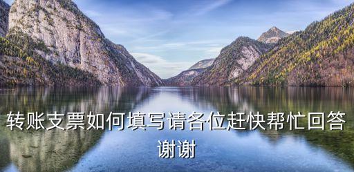 轉(zhuǎn)賬支票如何填寫請各位趕快幫忙回答謝謝