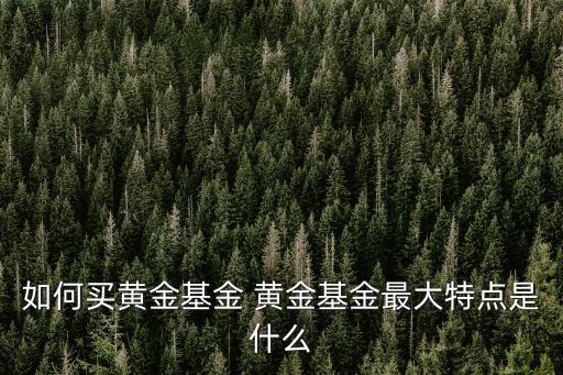 黃金基金怎么買，如何買黃金基金 黃金基金最大特點(diǎn)是什么