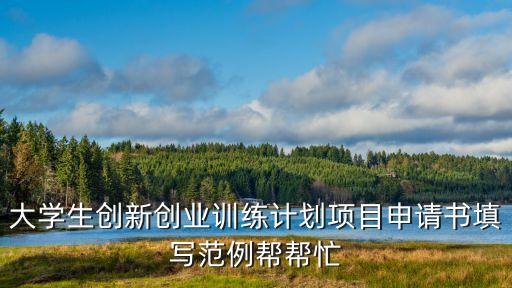 大學生創(chuàng)新創(chuàng)業(yè)訓練計劃項目申請書填寫范例幫幫忙