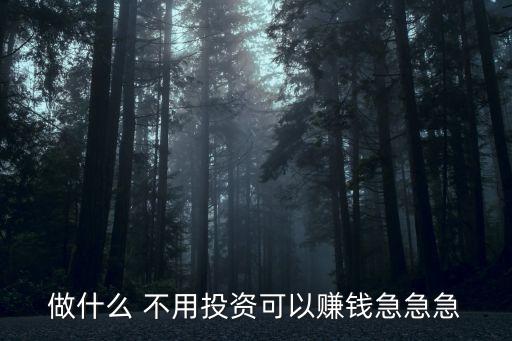 做什么 不用投資可以賺錢急急急