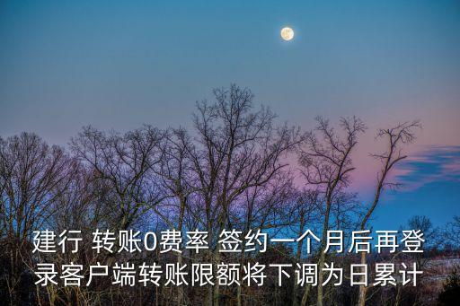 建設(shè)銀行轉(zhuǎn)賬怎么轉(zhuǎn)賬限額5000，建行 轉(zhuǎn)賬0費(fèi)率 簽約一個(gè)月后再登錄客戶端轉(zhuǎn)賬限額將下調(diào)為日累計(jì)