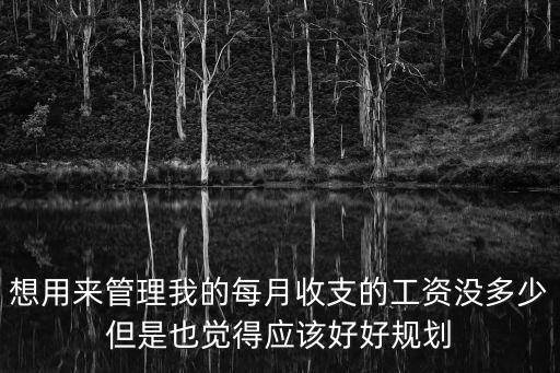 想用來(lái)管理我的每月收支的工資沒(méi)多少但是也覺得應(yīng)該好好規(guī)劃