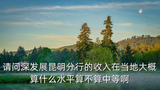 請問深發(fā)展昆明分行的收入在當地大概算什么水平算不算中等啊