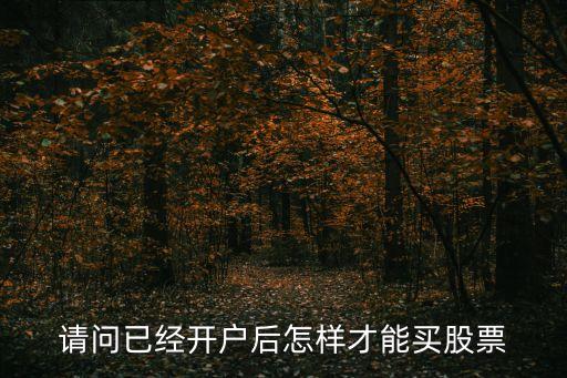 請問已經(jīng)開戶后怎樣才能買股票