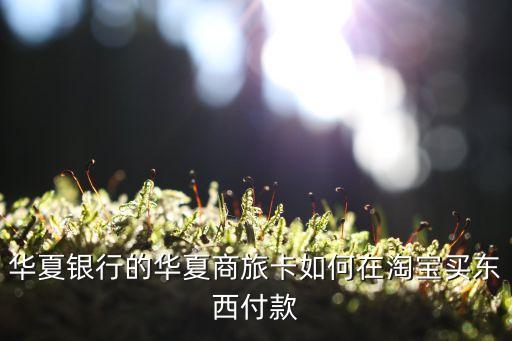 華夏銀行旅游卡怎么用，華夏銀行的華夏商旅卡如何在淘寶買東西付款