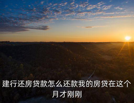 建行還房貸款怎么還款，建行申請(qǐng)完賬單分期以后怎么還款