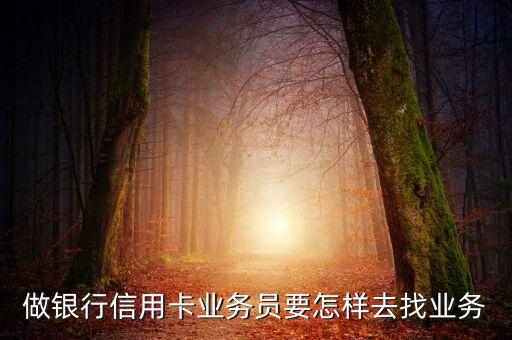 做銀行信用卡業(yè)務(wù)員要怎樣去找業(yè)務(wù)