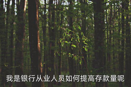 我是銀行從業(yè)人員如何提高存款量呢