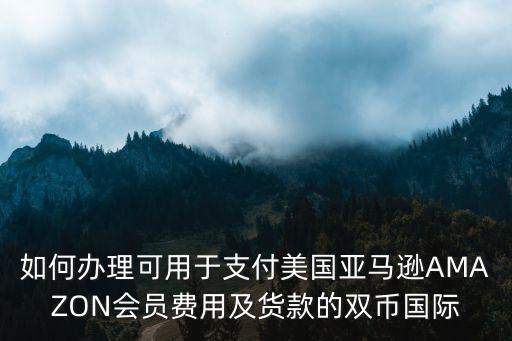 如何辦理可用于支付美國亞馬遜AMAZON會員費(fèi)用及貨款的雙幣國際