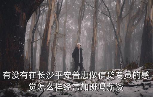 有沒有在長沙平安普惠做信貸專員的感覺怎么樣經(jīng)常加班嗎薪資