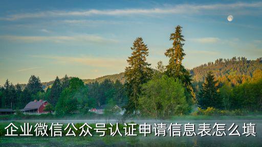 企業(yè)微信公眾號(hào)認(rèn)證申請(qǐng)信息表怎么填