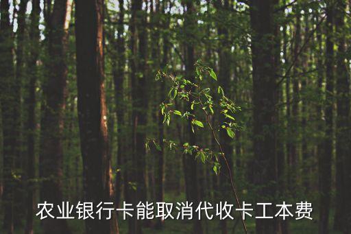 銀行卡工本費(fèi)怎么取消，農(nóng)業(yè)銀行卡能取消代收卡工本費(fèi)