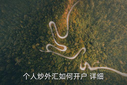 個人炒外匯如何開戶 詳細