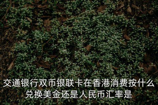 交通銀行雙幣銀聯(lián)卡在香港消費按什么兌換美金還是人民幣匯率是