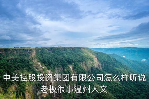 中美投資理財(cái)怎么樣，中美控股投資集團(tuán)有限公司怎么樣聽(tīng)說(shuō)老板很事溫州人文