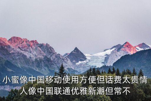 錢小蜜怎么樣，小蜜像中國移動使用方便但話費太貴情人像中國聯(lián)通優(yōu)雅新潮但常不