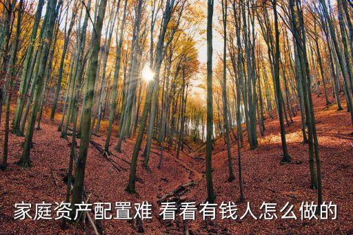 家庭資產(chǎn)配置難 看看有錢人怎么做的