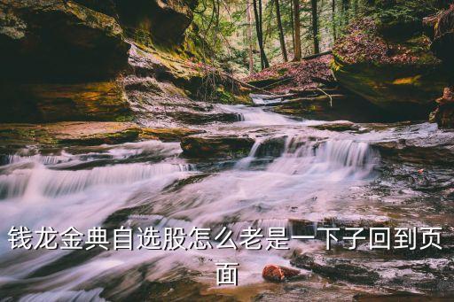 自選股怎么老是閃退，錢龍金典自選股怎么老是一下子回到頁面