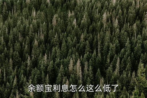 余額寶利息怎么這么低了