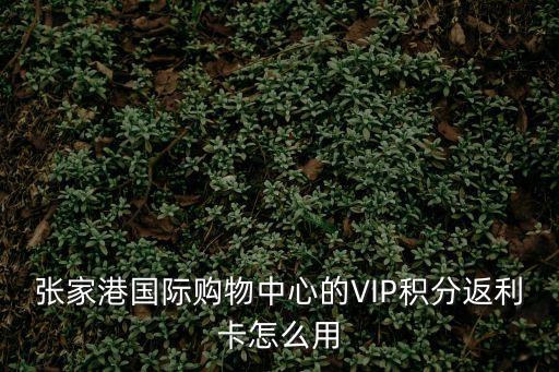 張家港國(guó)際購(gòu)物中心的VIP積分返利卡怎么用