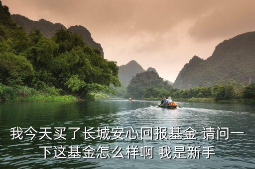 001983基金怎么樣，我今天買了長城安心回報(bào)基金 請(qǐng)問一下這基金怎么樣啊 我是新手