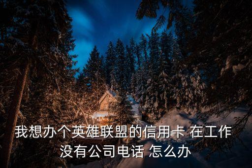 我想辦個英雄聯(lián)盟的信用卡 在工作 沒有公司電話 怎么辦