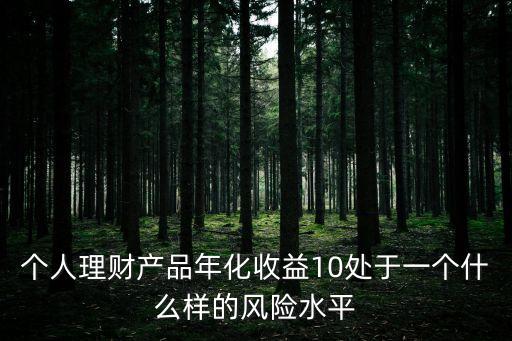 個(gè)人理財(cái)產(chǎn)品年化收益10處于一個(gè)什么樣的風(fēng)險(xiǎn)水平