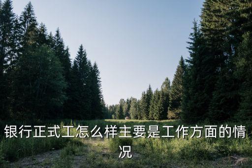 銀行正式工怎么樣主要是工作方面的情況
