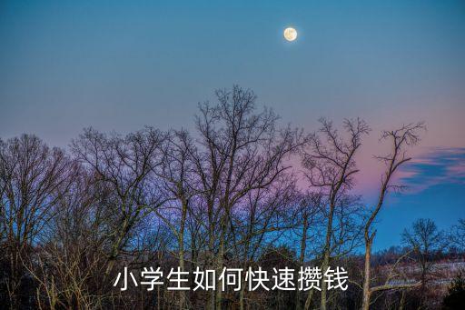 小孩子怎么攢錢，小學(xué)生如何快速攢錢