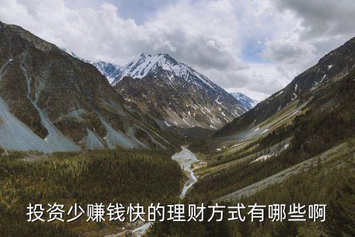 快點(diǎn)理財(cái)怎么樣，投資少賺錢快的理財(cái)方式有哪些啊