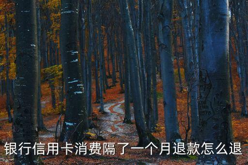 銀行信用卡消費(fèi)隔了一個(gè)月退款怎么退