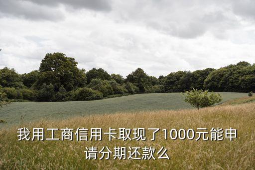 我用工商信用卡取現(xiàn)了1000元能申請(qǐng)分期還款么