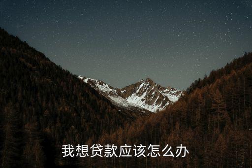 我想貸款應(yīng)該怎么辦