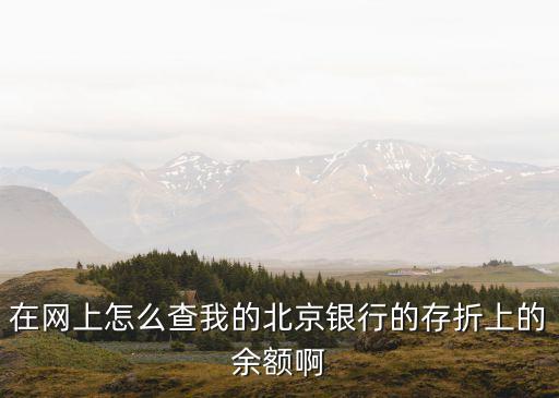 在網(wǎng)上怎么查我的北京銀行的存折上的余額啊