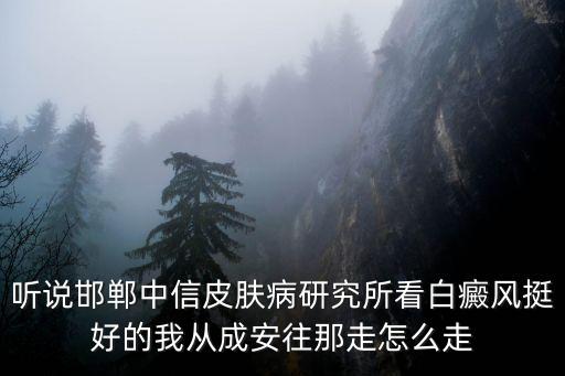 聽說邯鄲中信皮膚病研究所看白癜風挺好的我從成安往那走怎么走