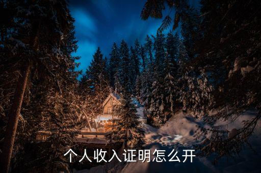 怎么提供收入證明，個人收入證明怎么開